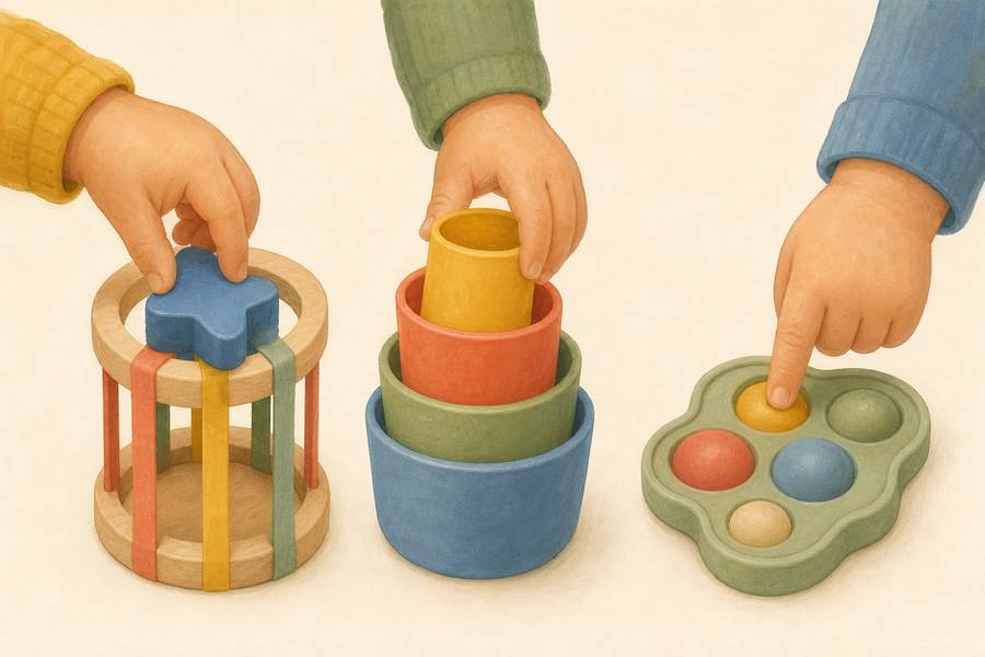 A subtle illustration of play ideas for 13-15 months