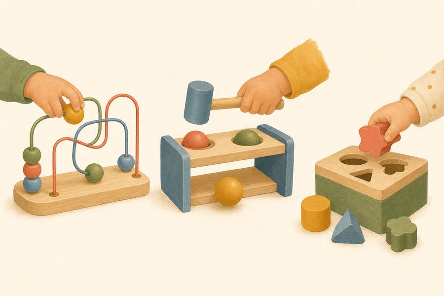 A subtle illustration of play ideas for 16-18 months