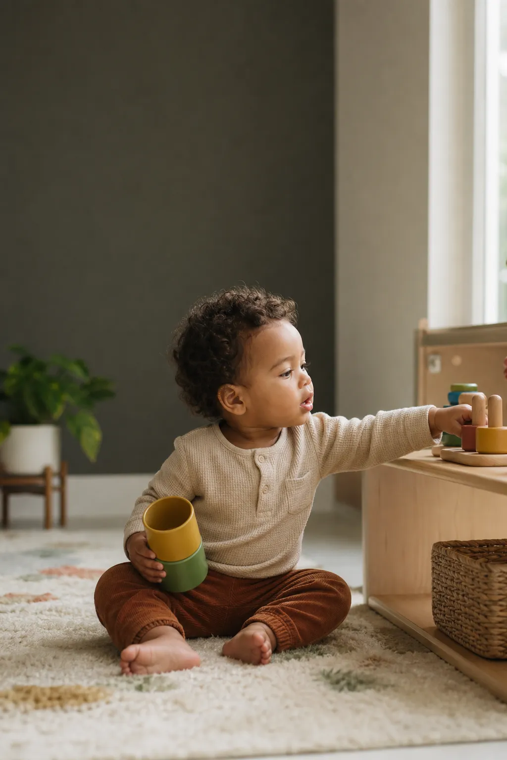 Toddler at play during the 16-18 months stage