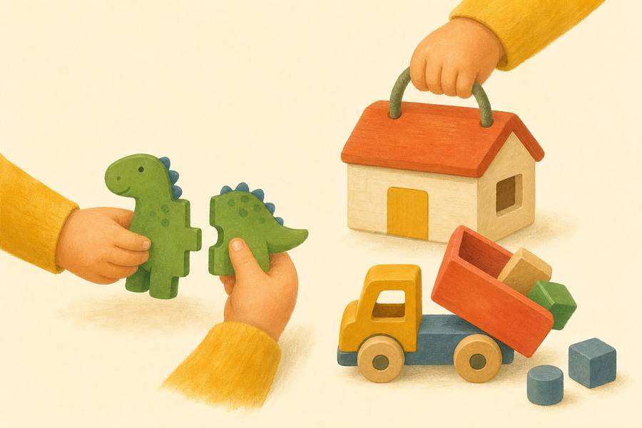 A subtle illustration of play ideas for 19-21 months
