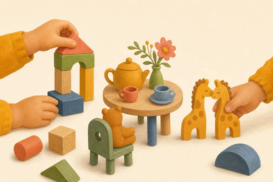A subtle illustration of play ideas for 25-27 months